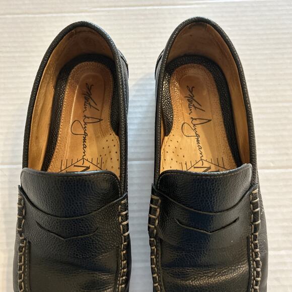 Martin Dingman Mens Penny Loafer Pebbled Black Leather Contrast Stitch Sz 10.5 M main image 6